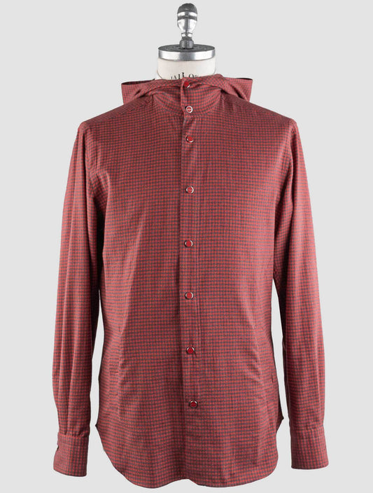 Camisa de algodón Kiton Mariano Rojo Gris