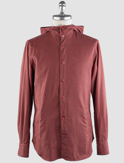 Kiton röd grå bomullskjorta Mariano