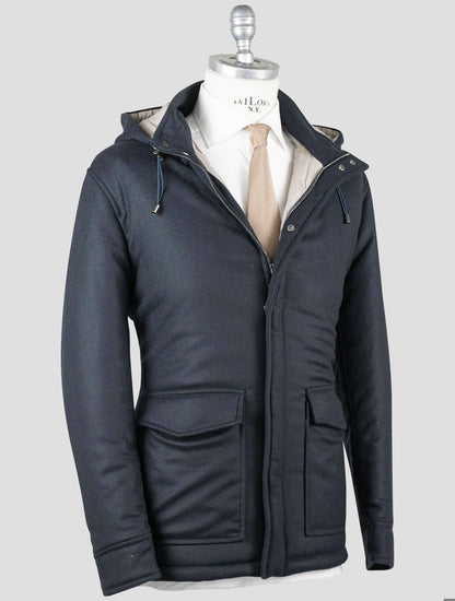 Manteau Ea en cachemire bleu foncé Barba Napoli