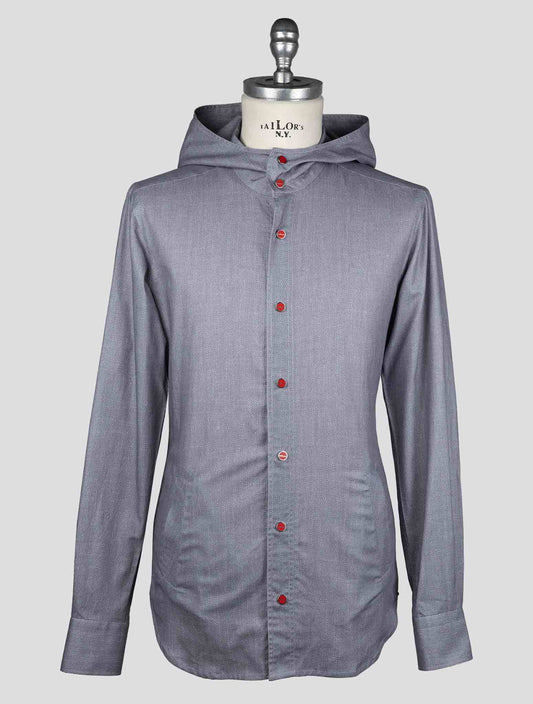 Kiton-Chemise en coton gris Mariano