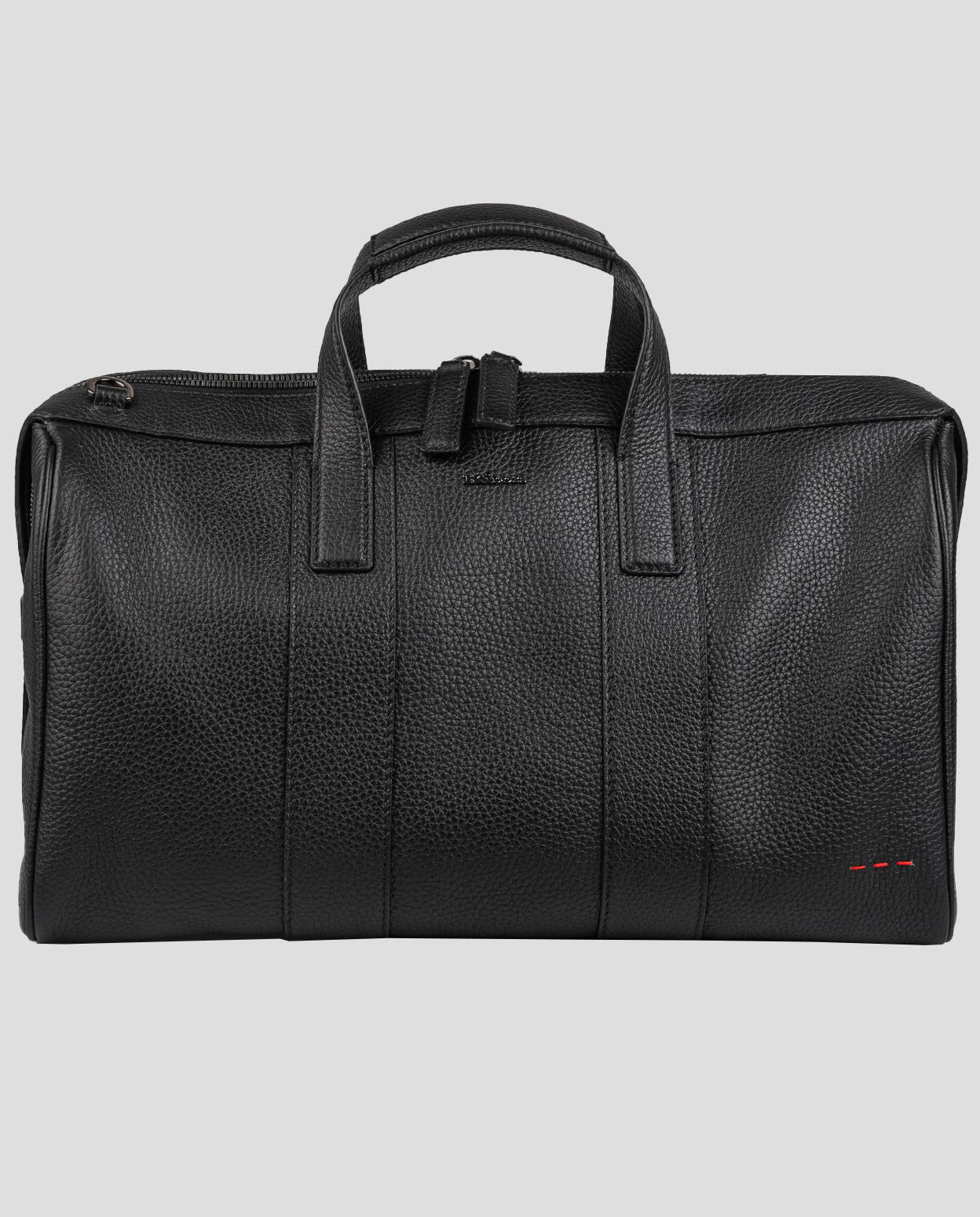 Kiton Black Leather Travel Bag