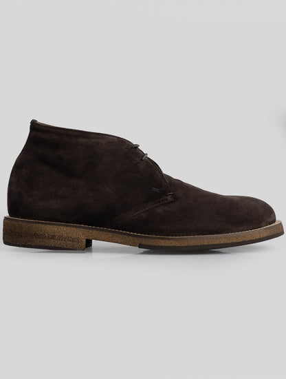 Kiton brown leather suede boots
