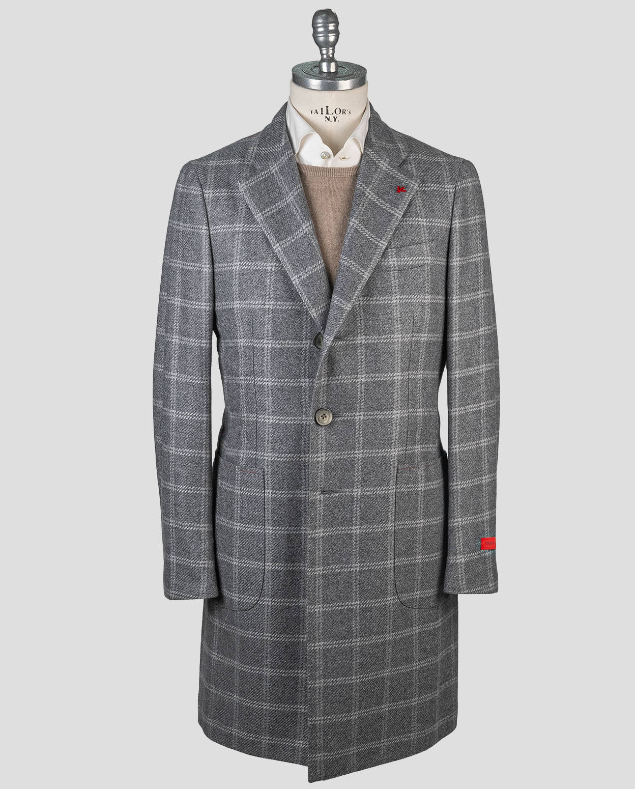 Manteau en cachemire gris Isaia