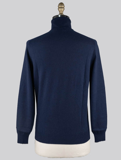Brunello Cucinelli Modrý kašmírový svetr s želvím krkem