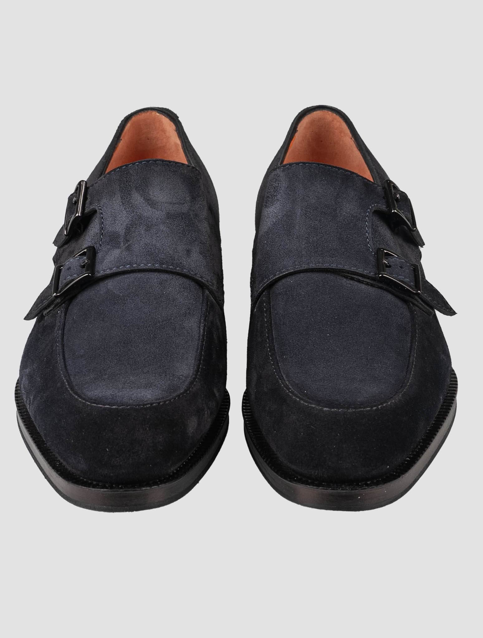 Santoni buckle-detail suede loafers - Blue