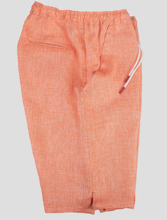Pantalon court en lin orange Kiton