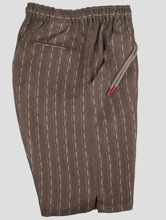 Krátké plátěné kalhoty Kiton Taupe