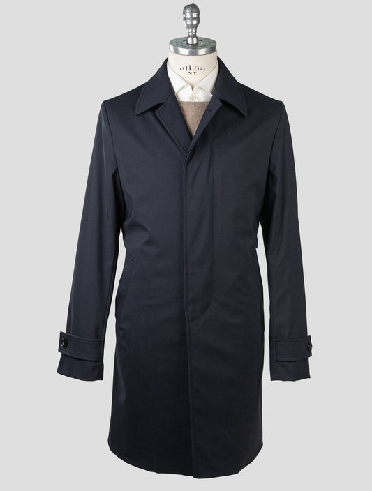 Kiton Dark Blue Virgin Wool Pa Ea Overcoat