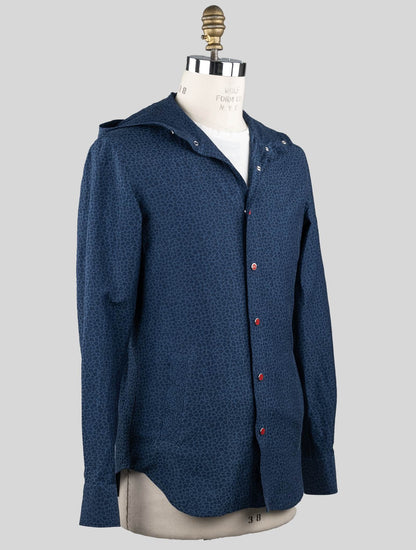 Kiton Blue Cotton Linen Sweatshirt Mariano