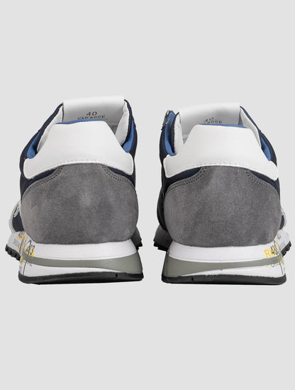 Zapatillas de ante de cuero grises azules de Premiata Pa