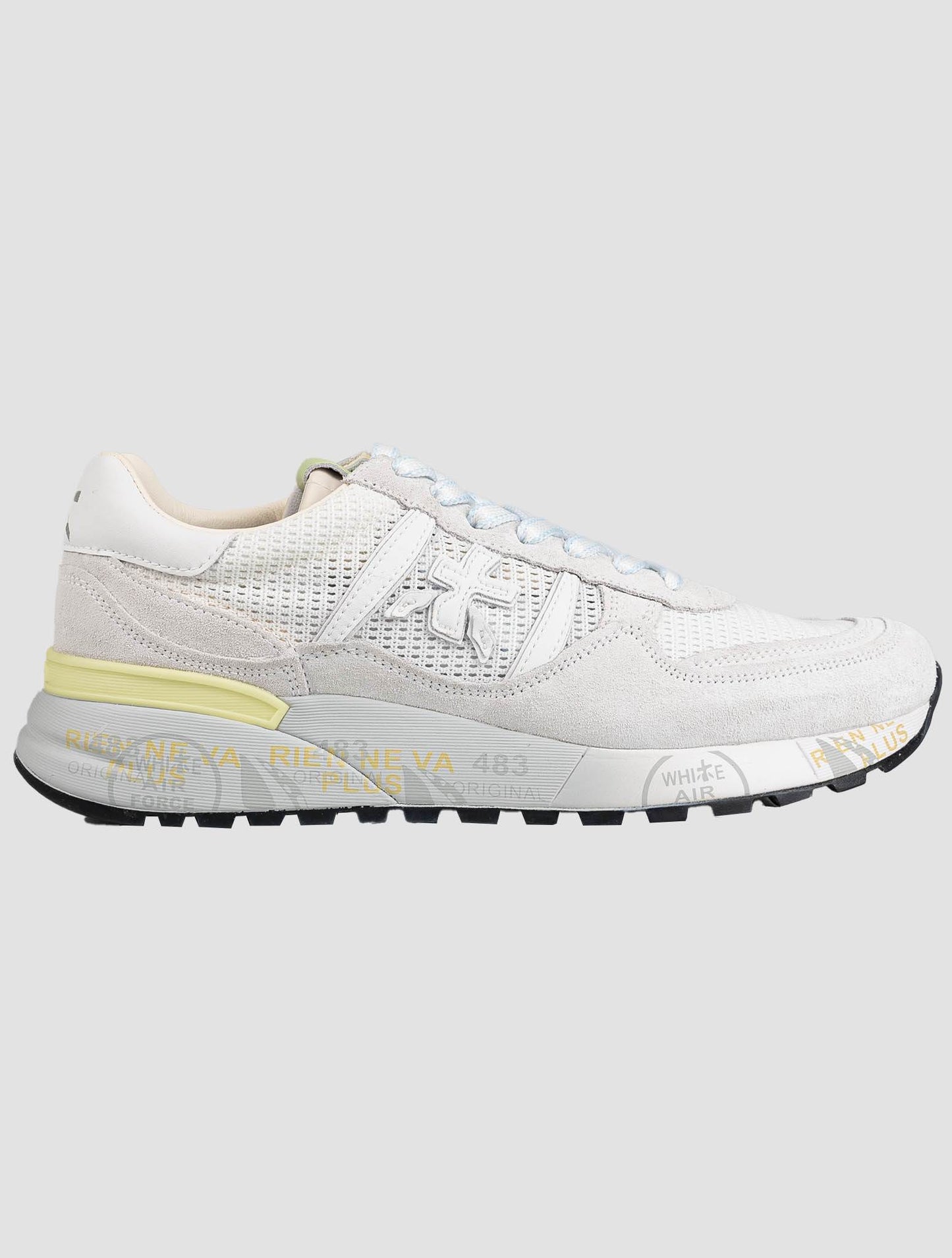 Premiata Gray Leather Suede Pl Pa Sneakers