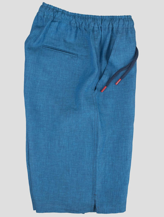 Pantalon court en lin bleu clair Kiton
