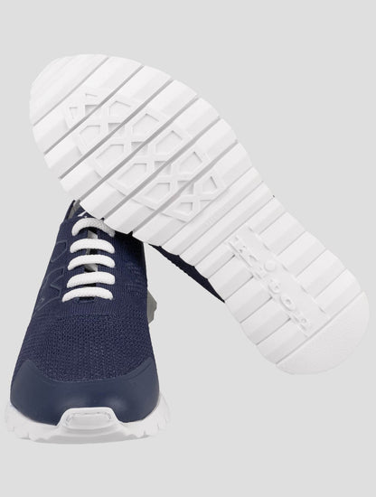 Kiton Blue Cotton Ea Pu Sneakers