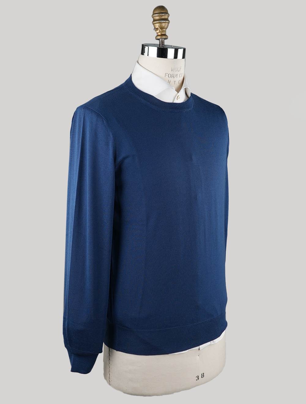 Brunello Cucinelli Blue Virgin Wool Cashmere Sweater Crewneck