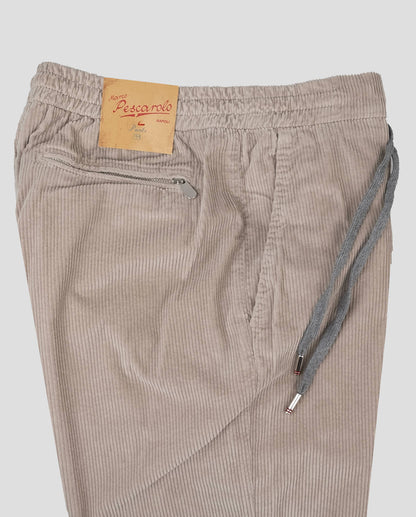 Marco Pescarolo Pantalon en velours de coton beige Ea