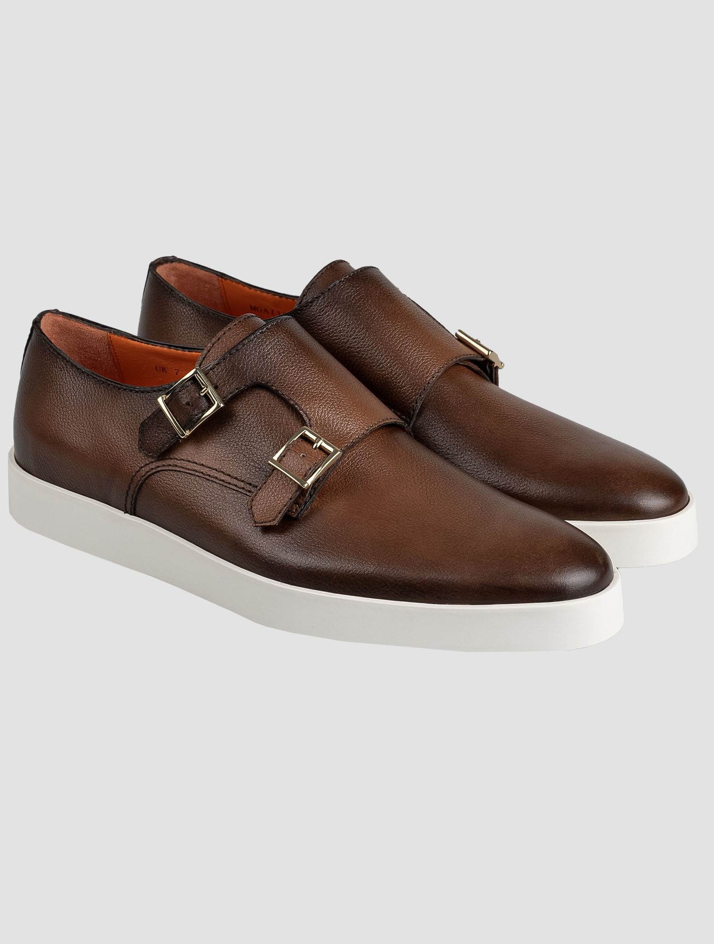 Santoni Brown Leather Loafers