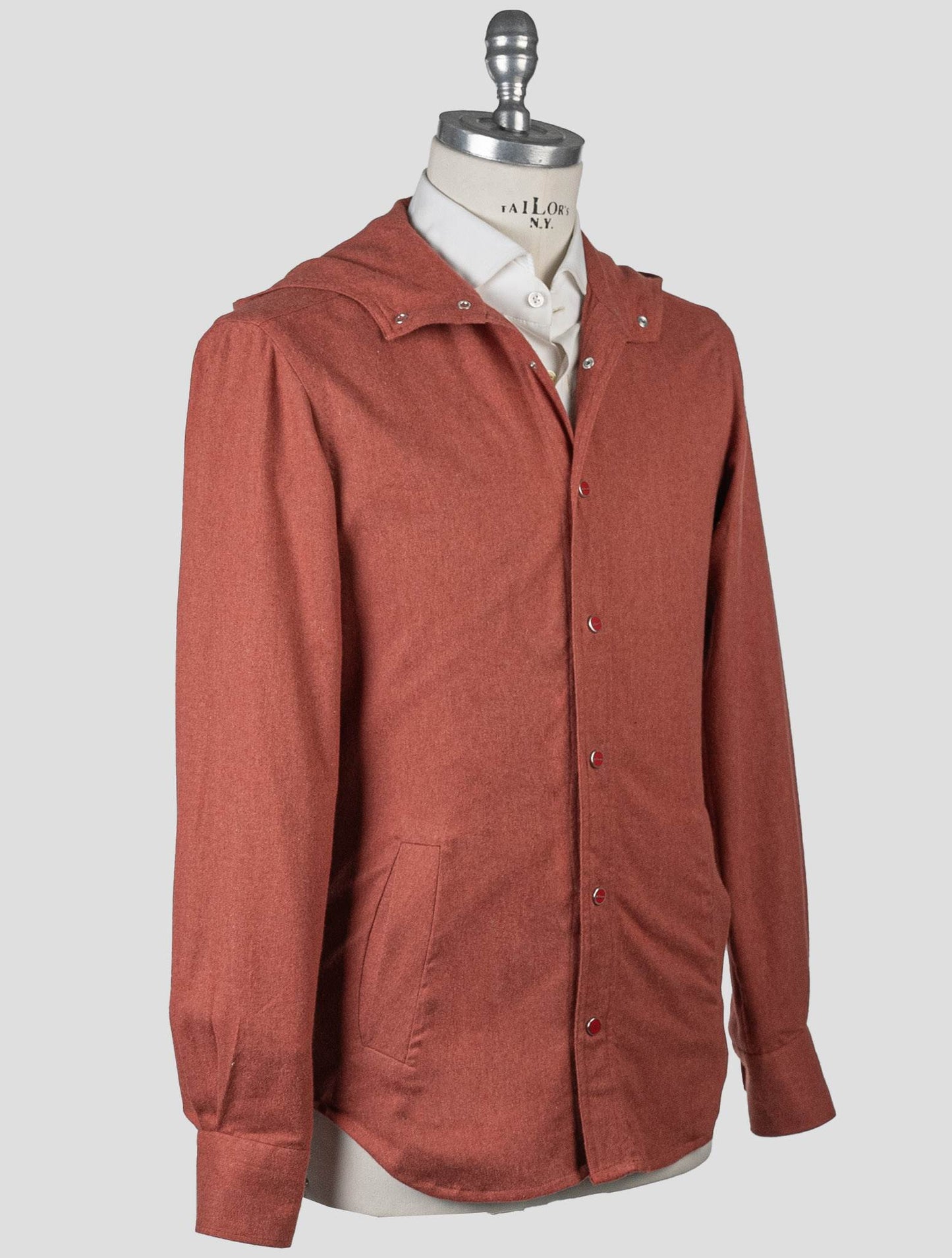 Camisa de algodón roja Kiton Mariano