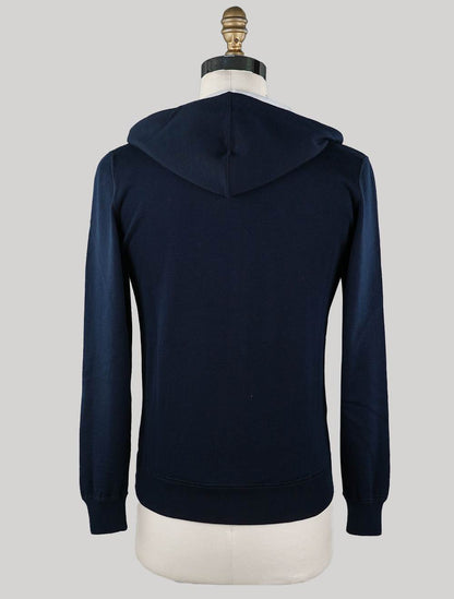 Kiton Blue Cotton Sweater Full Zip