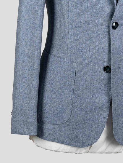 Barba Napoli Light Blue Wool Cashmere Blazer