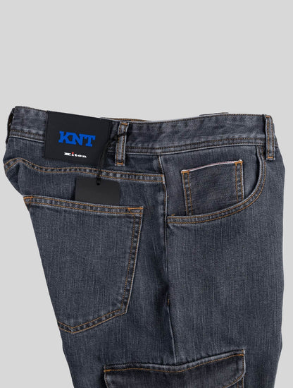 KNT Kiton Graue Baumwoll-Pe-Jeans Cargo