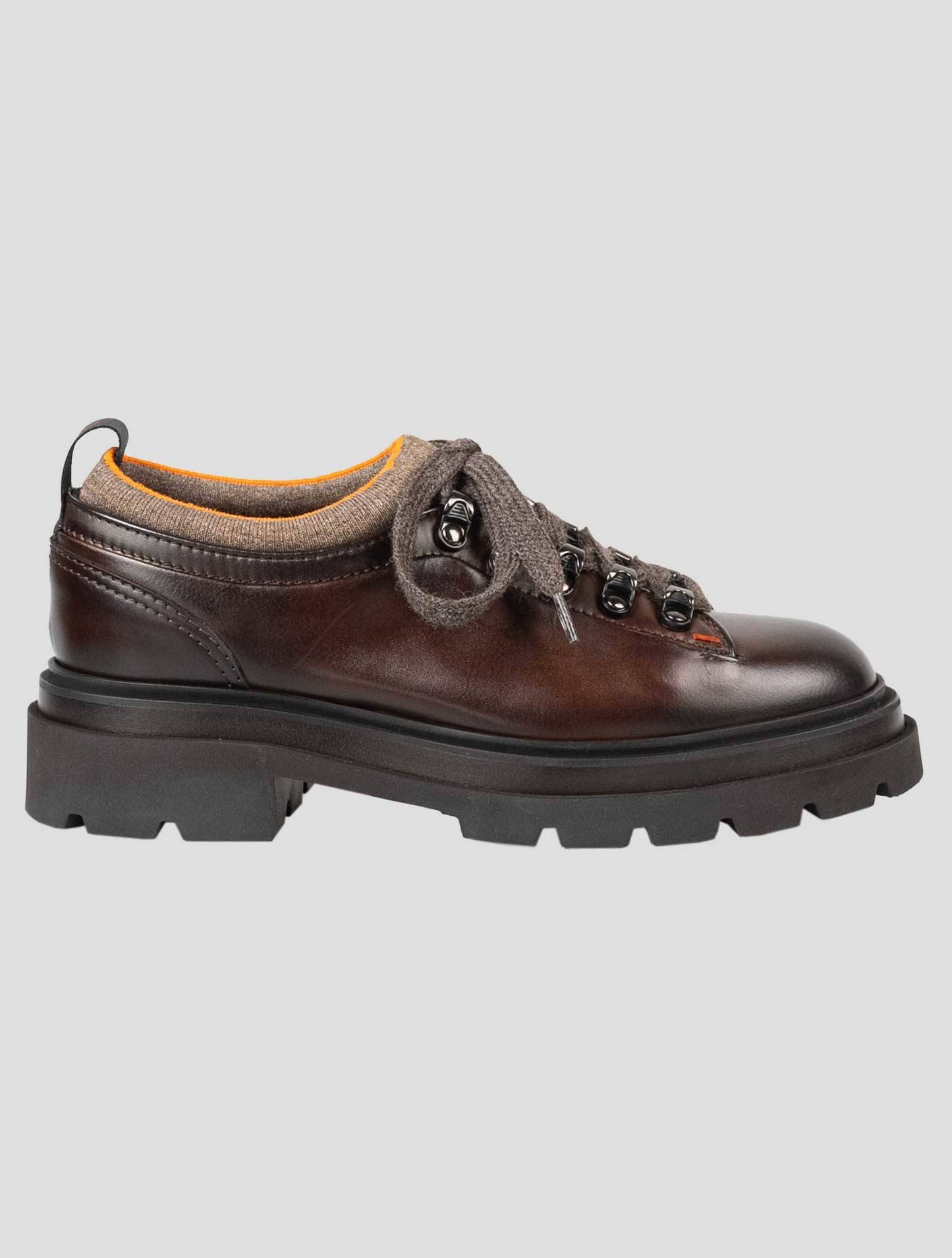 Santoni Brown Leather Sneakers