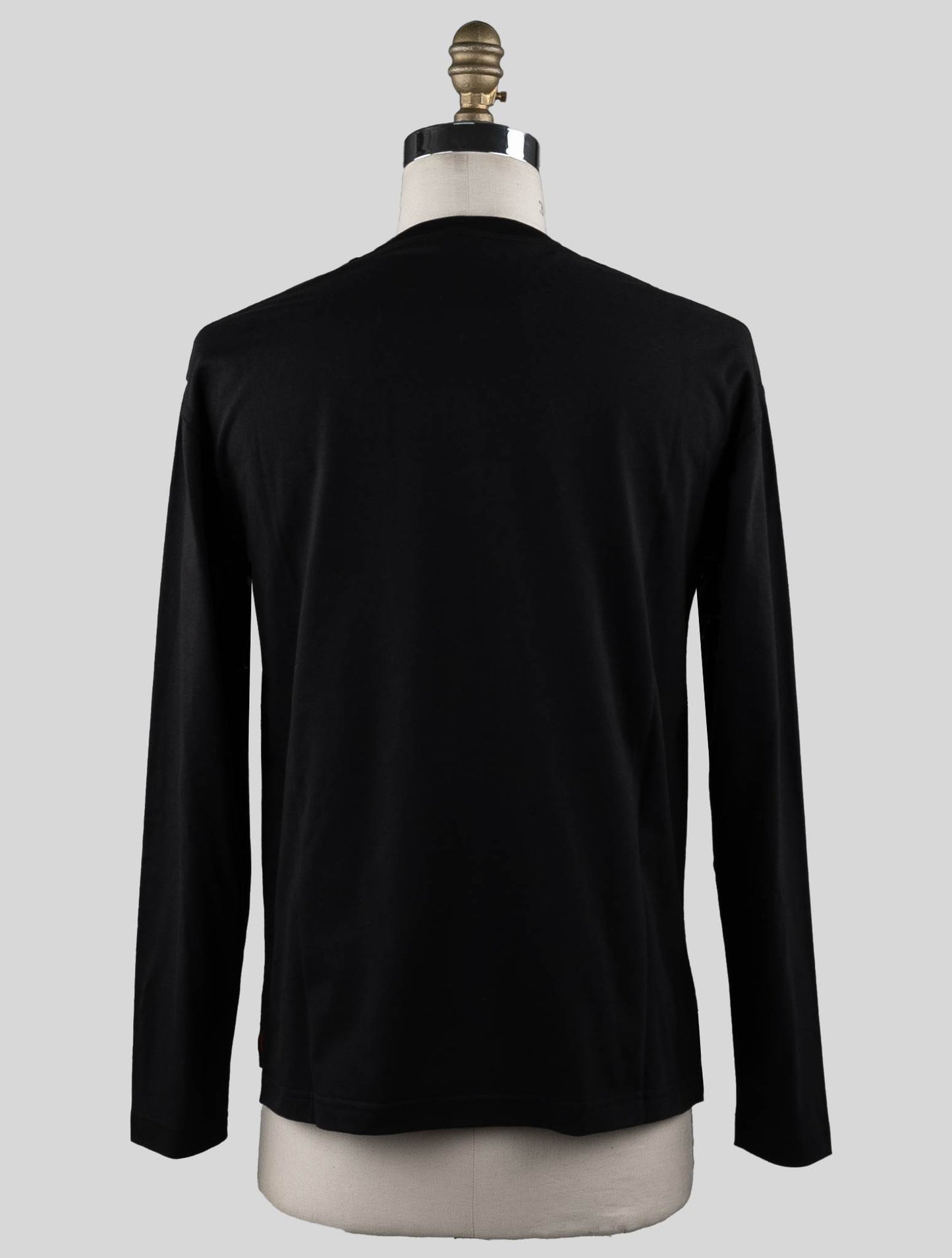 Kiton černá bavlněná tričko s dlouhým rukávem