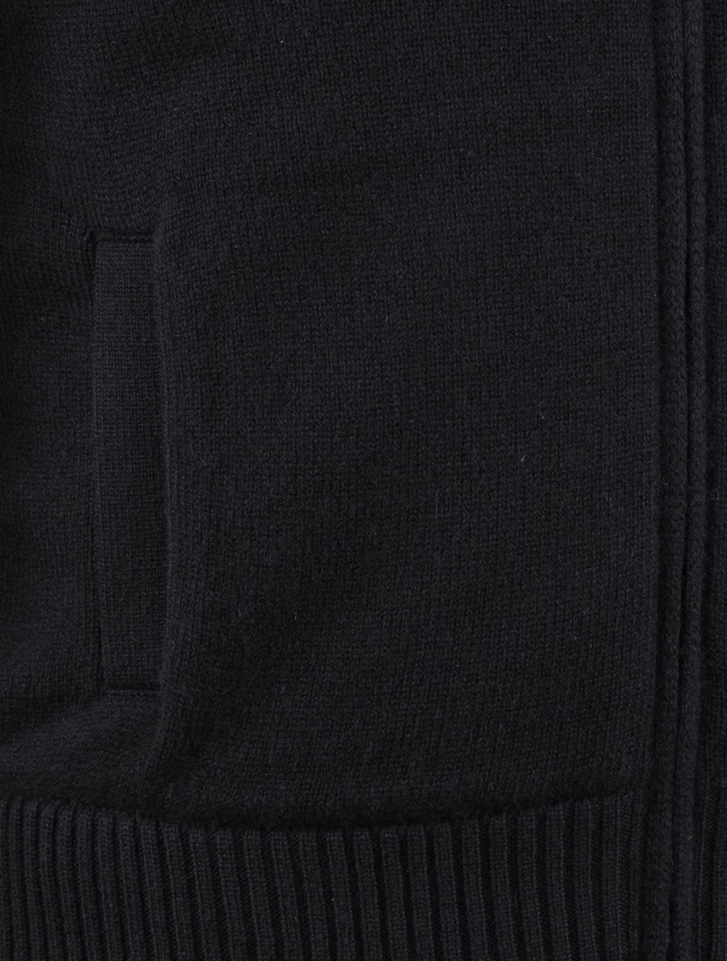 Gran Sasso Cachemira Negro Piel Sintética Pl Suéter Abrigo