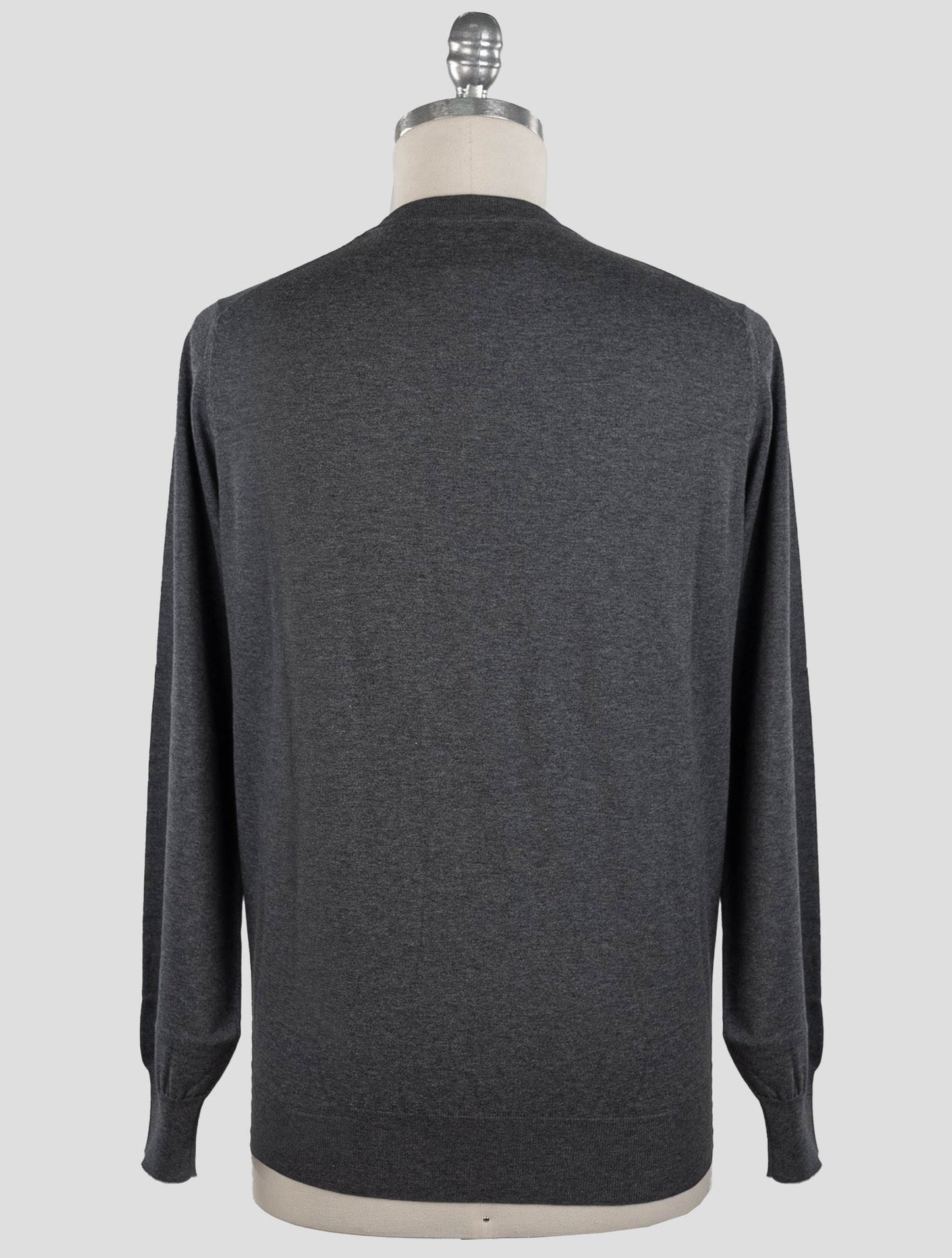 Jersey de algodón gris con cuello redondo Brunello Cucinelli