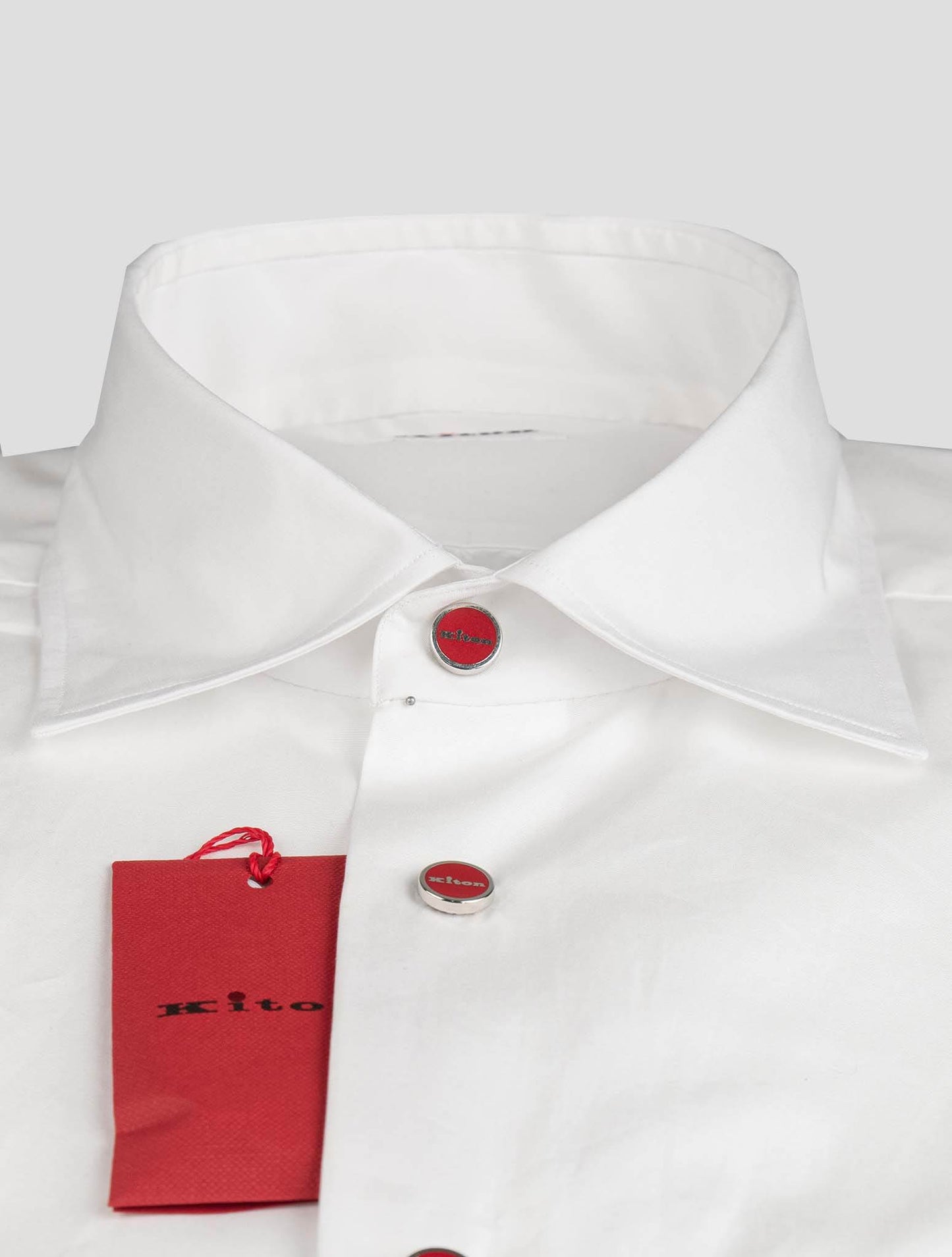 Camisa de algodón blanca Kiton