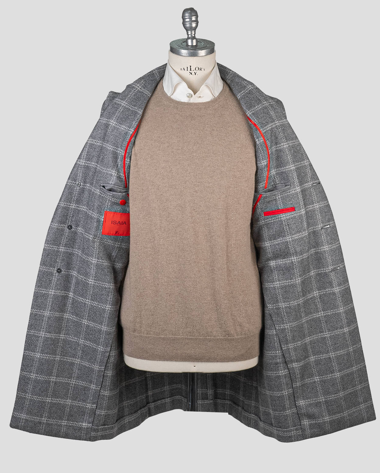 Isaia Gray Cashmere Overcoat