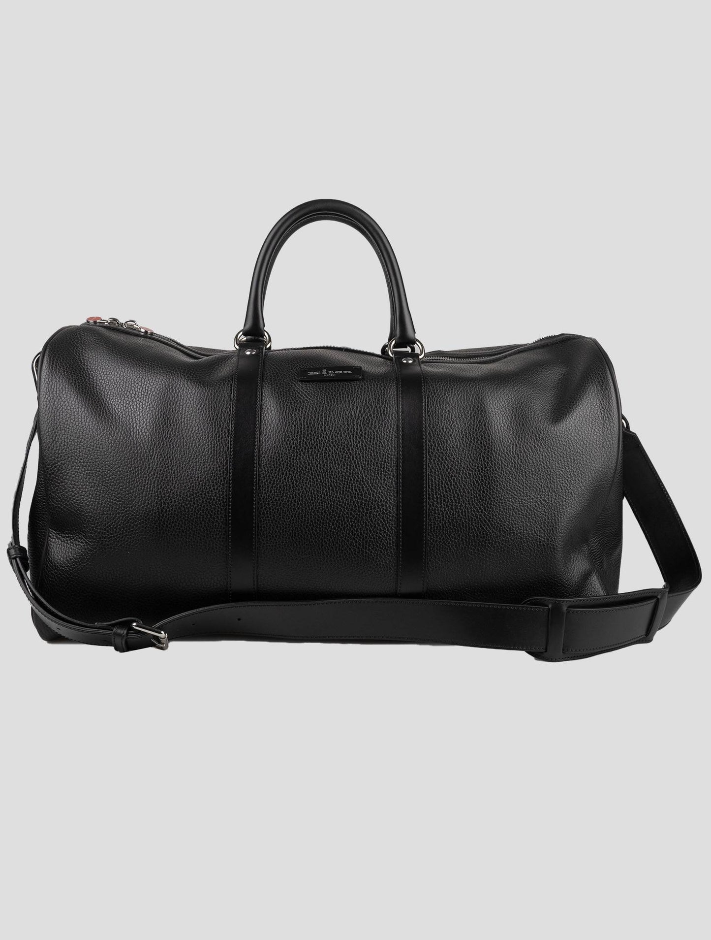 Kiton Black Leather Travel Bag