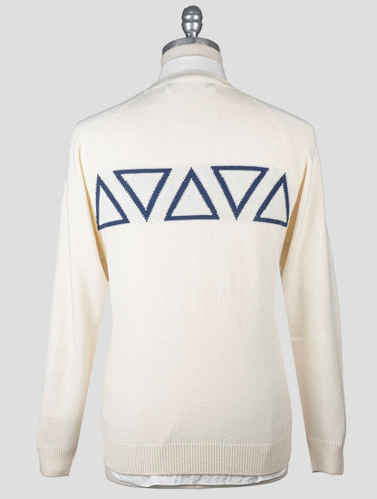 KNT Kiton bijeli vuneni pulover s okruglim izrezom