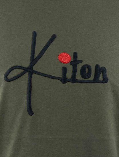 Kiton绿色棉质t恤