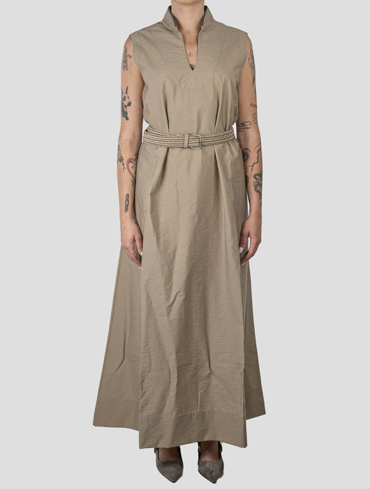 فستان برونيلو كوتشينيلي قطن بيج