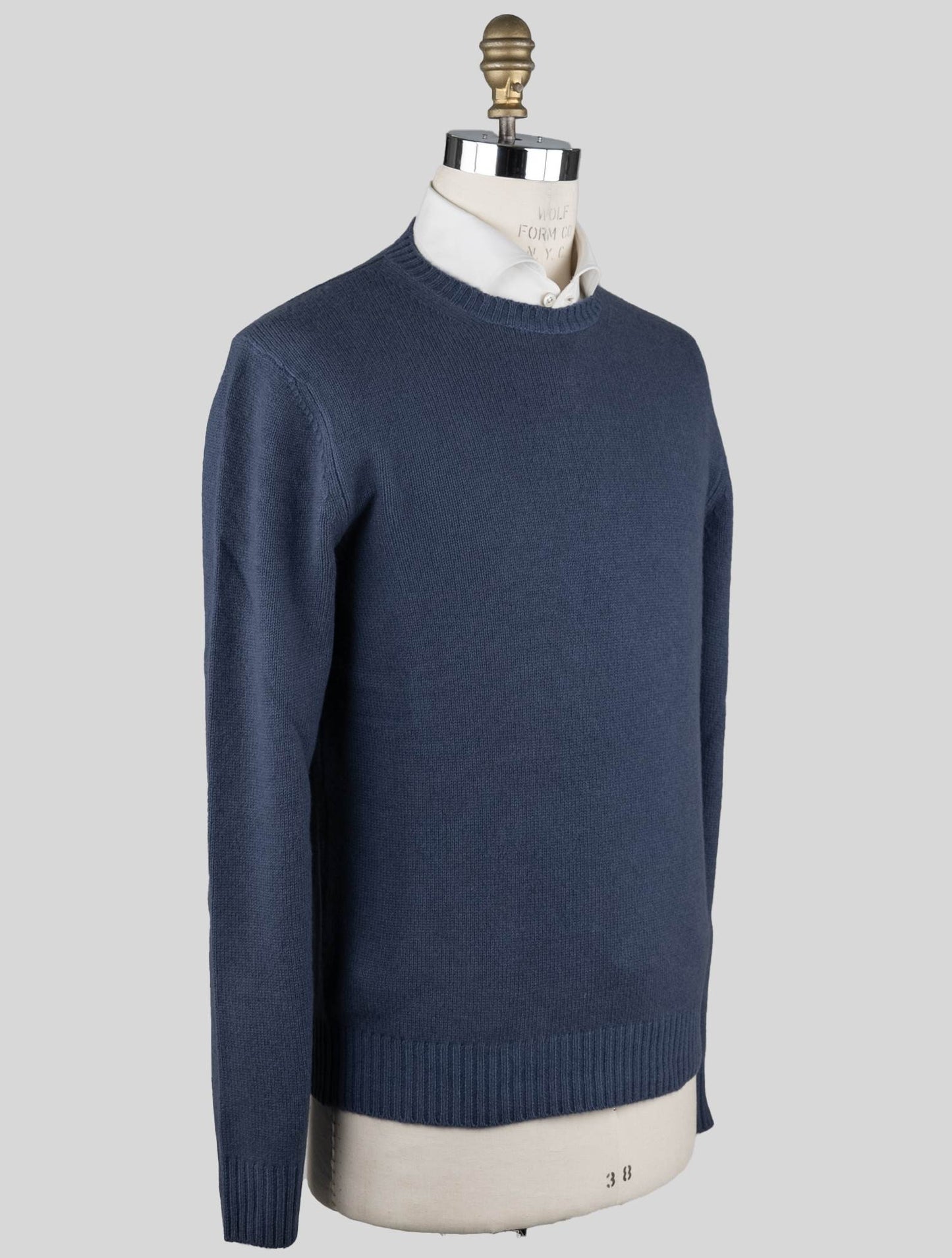 Malo Blaue Jungfrau Woll pullover mit Crew neck