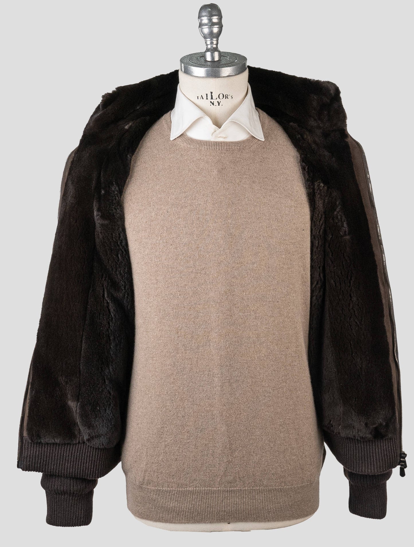 Cesare Attolini Dark Brown Cashmere Mink Fur Coat