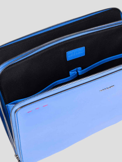 Kiton Light Blue Leather Document Holder