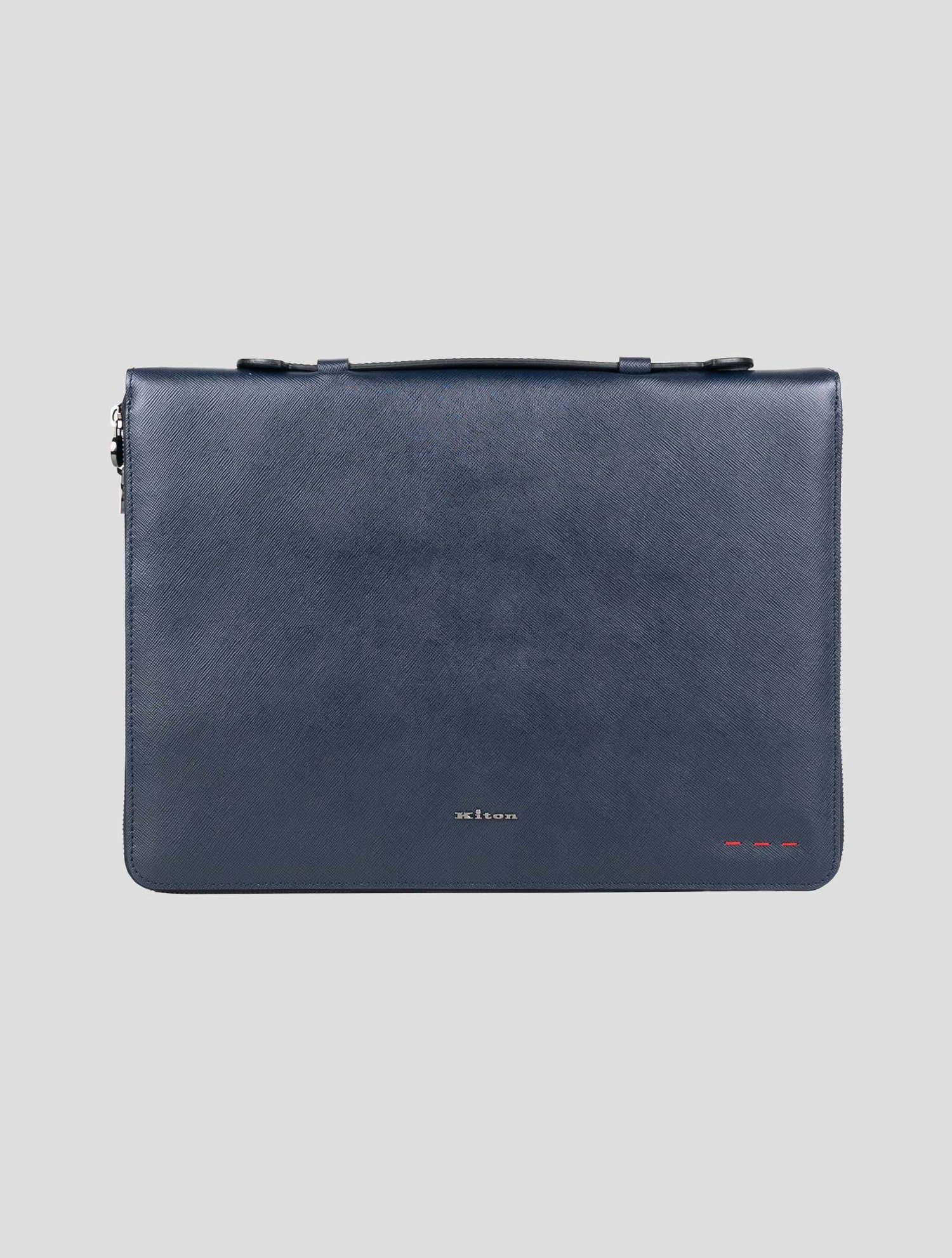 Kiton blue navy leather document holder with sleek design and elegant finish