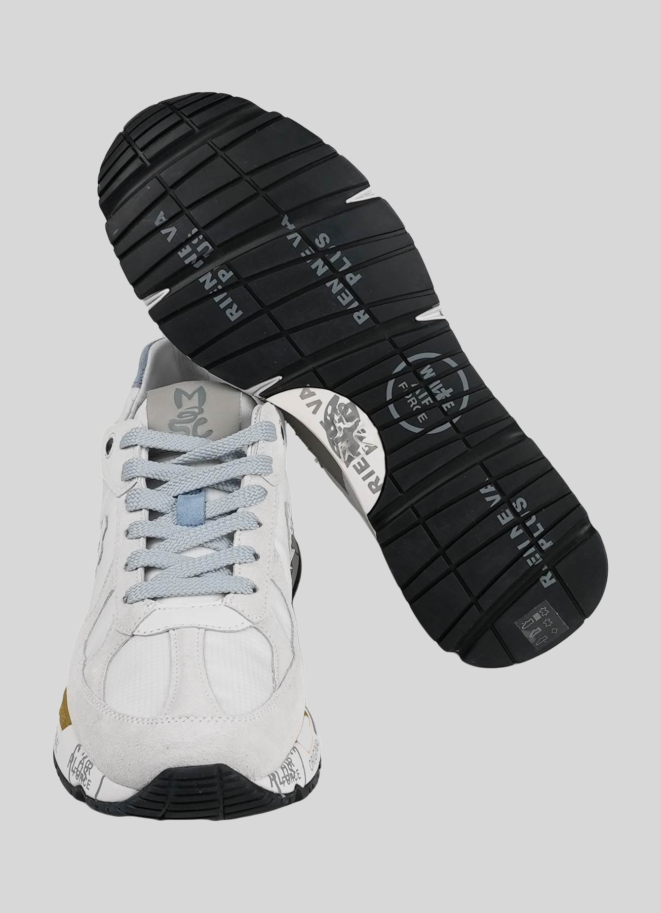 أحذية رياضية Premiata من الجلد الأبيض من جلد الغزال Pa
