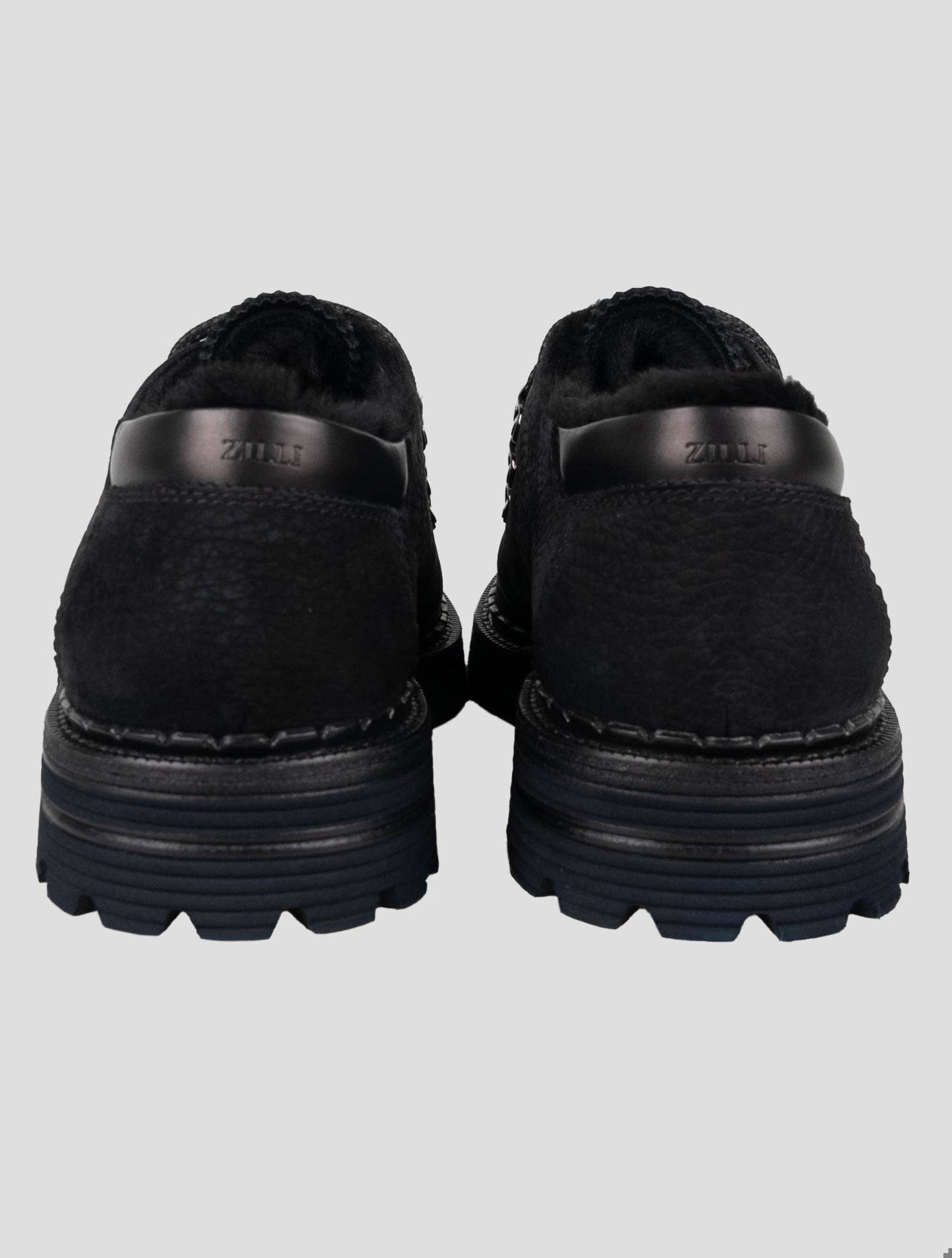 Zilli Black Leather Suede Leather Sneakers