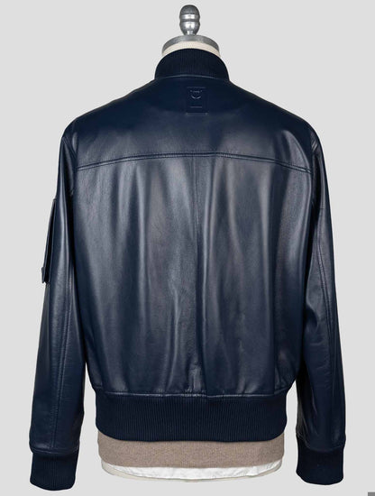 Ferragamo Blue Leather Coat