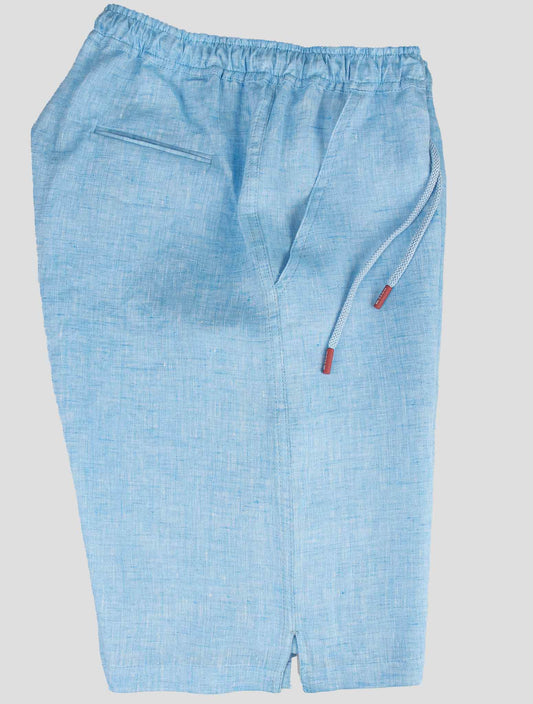 Pantalones cortos de lino azul marino de Kiton