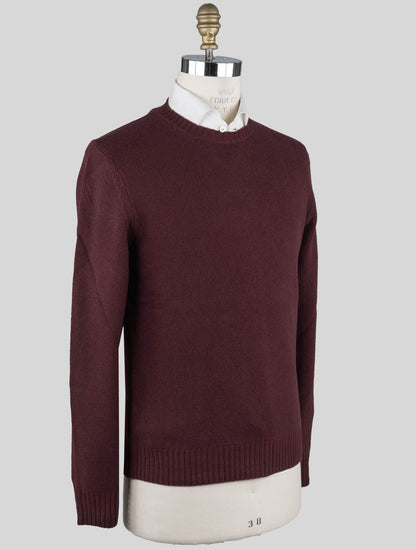 Malo Burgundy Virgin Wool Sweater Crewneck