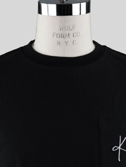 Черная хлопковая футболка Kiton с длинным рукавом