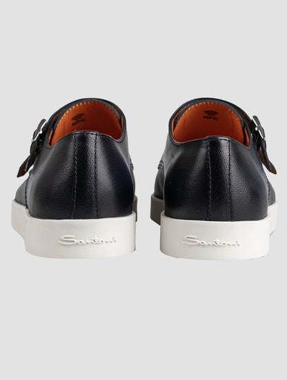 Santoni Blue Leather Loafers
