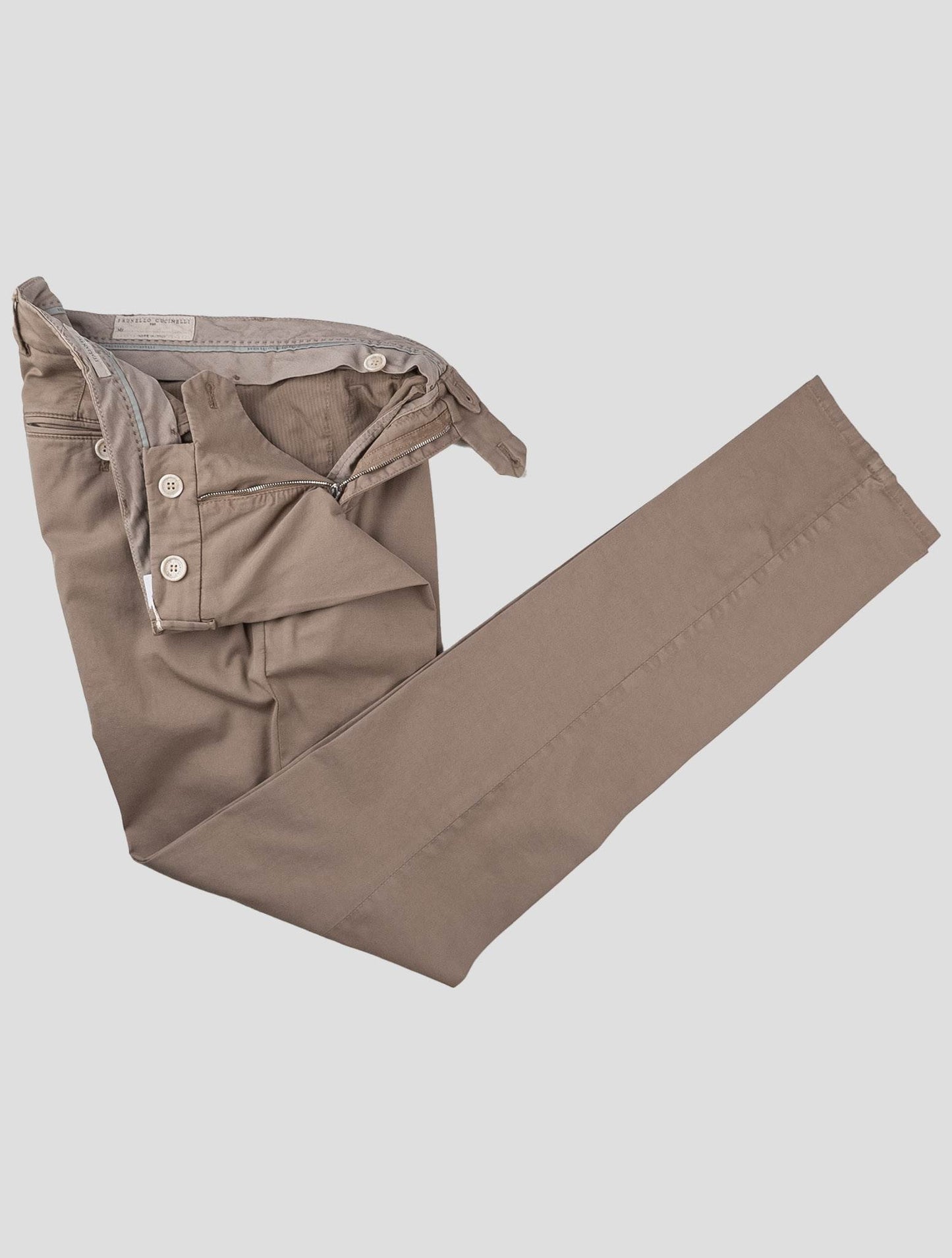 Pantalones de algodón marrón claro de Brunello Cucinelli