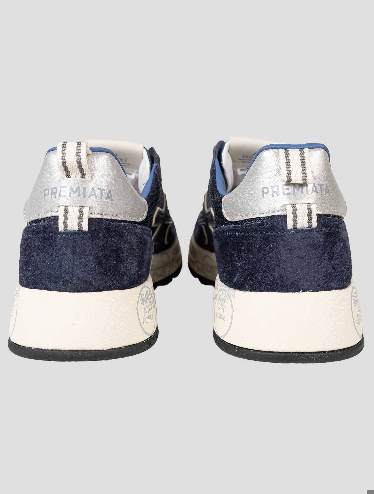 Premiata Blue Nylon Leather Suede Pu Pa Sneakers