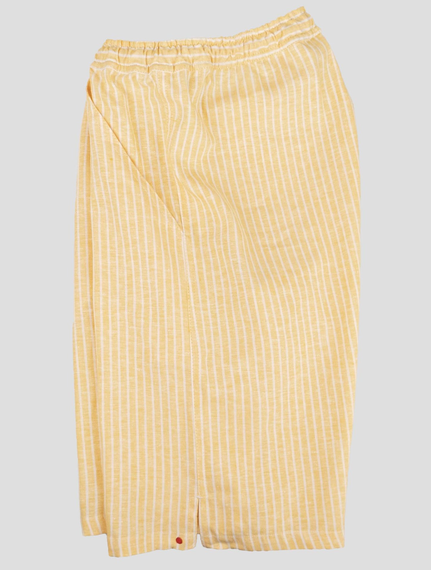 Kiton Yellow White Linen Pl Ea Short Pants