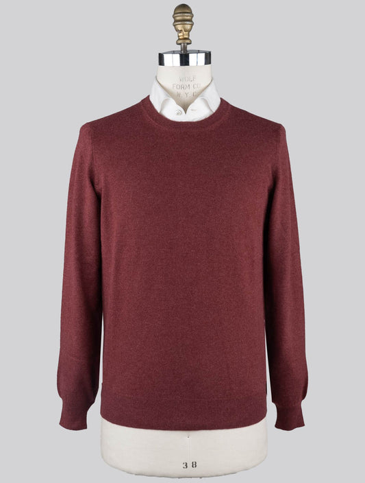Brunello Cucinelli Burgundski pulover s okruglim izrezom od kašmira