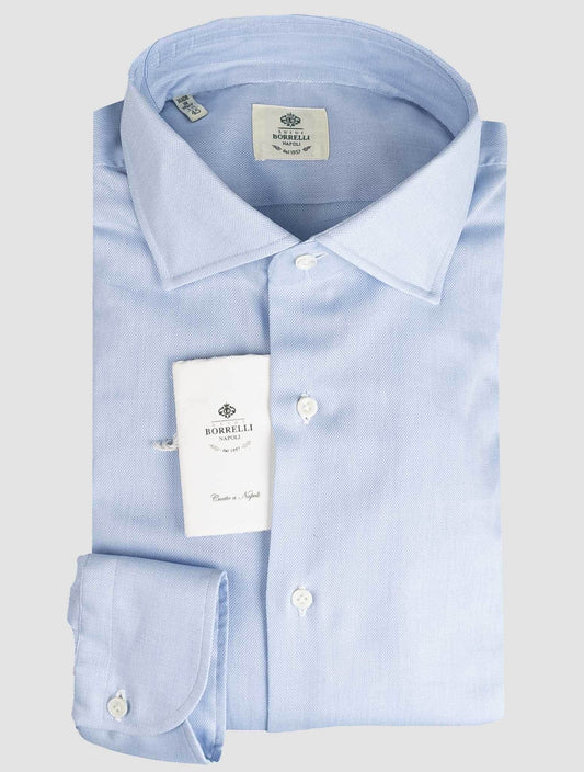 Luigi Borrelli Light Blue Cotton Shirt